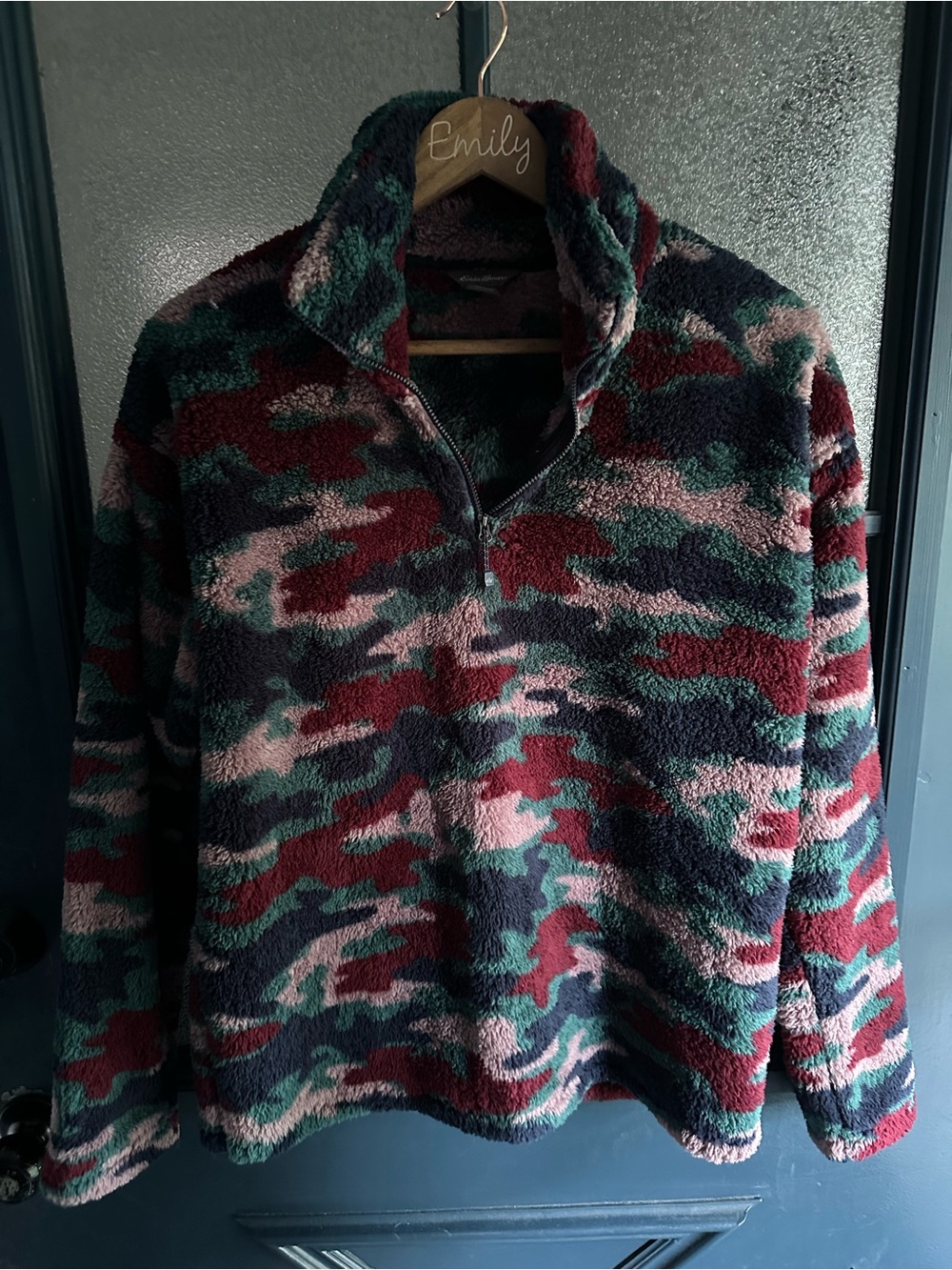 Eddie Bauer Camouflage Sherpa Zip-Up Pullover